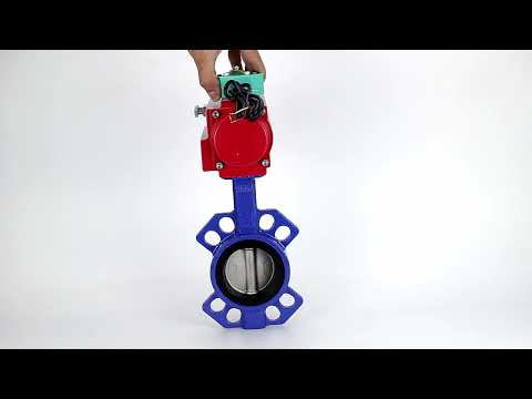 Water Butterfly Valve Elephant WBV1432E-2W-Fb-H DN40-300 16 bar body - GGG50 cast iron, disc - 316L stainless steel, seal - EPDM, with pneumatic drive PA-DA-XXX and ALS200D magnetic switch