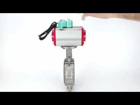 Water Butterfly Valve Elephant WBV3232N-2W-Fb-H DN40-300 16 bar case - 316L stainless steel, disc - 316L stainless steel, seal - NBR, with pneumatic actuator PA-DA-XXX, pneumatic distributor 4M310-08 NAMUR 220V and ALS200D magnetic switch