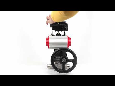 Ball valves Elephant BV3131P(3pc)-FP-W-ISO-H LONG DN50-150 full bore, body - stainless steel 304, for welding, with PA-DA pneumatic actuator, pneumatic distributor 4M310-08 220V, MON gearbox and block limit switches APL-410N EX