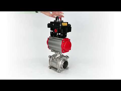 Ball valves Elephant BV3232P(3pc)-FP-W-ISO-H WDVF DN15-32 63 bar full bore, body - 316 stainless steel, seal - PTFE, for welding, with PA-SA pneumatic actuator, pneumatic distributor 4M310-08 220V, LSU APL-410N EX