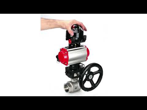 Ball valves Elephant BV3232P(2pc)-FP-T-ISO-H threaded, full bore, stainless steel body. steel SS316, seal - PTFE, with pneumatic drive Elephant PA-DA 052-105 pneumatic distributor 4M310-08 220V gearbox MON LSU APL-510N-EX