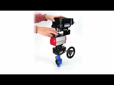 Válvula de mariposa de agua Elephant al-316l-epdm-elephant-da-yt1000rsi-hdm, material del cuerpo - aleación de aluminio, material del disco - acero inoxidable AISI 316L, sello - EPDM, actuador neumático operado