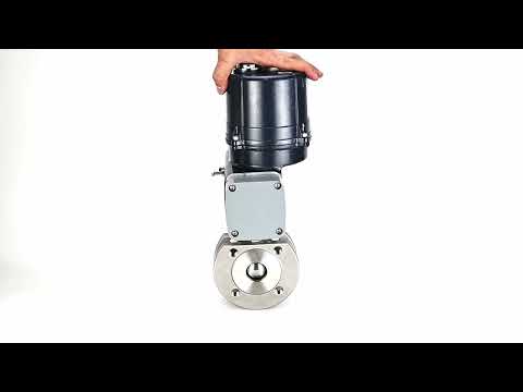 Ball valves Elephant BV3232P-FP-Fb-ISO-H full bore, interflanged, body - SS316 stainless steel, seal - PTFE, with electric quarter turn actuator Elephant QTSA-N-EM-O0-220VAC