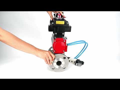 Ball valves Elephant BV3232P(3pc)-FP-F-ISO-H 16 bar, three-piece full bore flanged, stainless steel SS304, PTFE, with pneumatic actuator PA-SA with return springs, with pneumatic distributor 4V320-10 220V, with LSU APL -410N EX, with ATU AFC2000