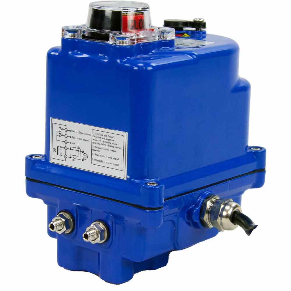 Actuador eléctrico de cuarto de vuelta Elefante 003 azul 24 V