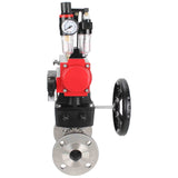 Válvula de bola de acero inoxidable Elephant ksfpt-316-180-da-4m310-24v-hdm-afc2000, material del cuerpo - acero inoxidable AISI 316, material de la bola - acero inoxidable AISI 316, sello - PTFE, actuador neumático operado