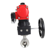 Válvula de bola de acero inoxidable Elephant kshmp316-elephant-da-4m310-110/220-hdm, material del cuerpo - acero inoxidable AISI 316, material de la bola - acero inoxidable AISI 316, sello - PTFE, actuador neumático operado
