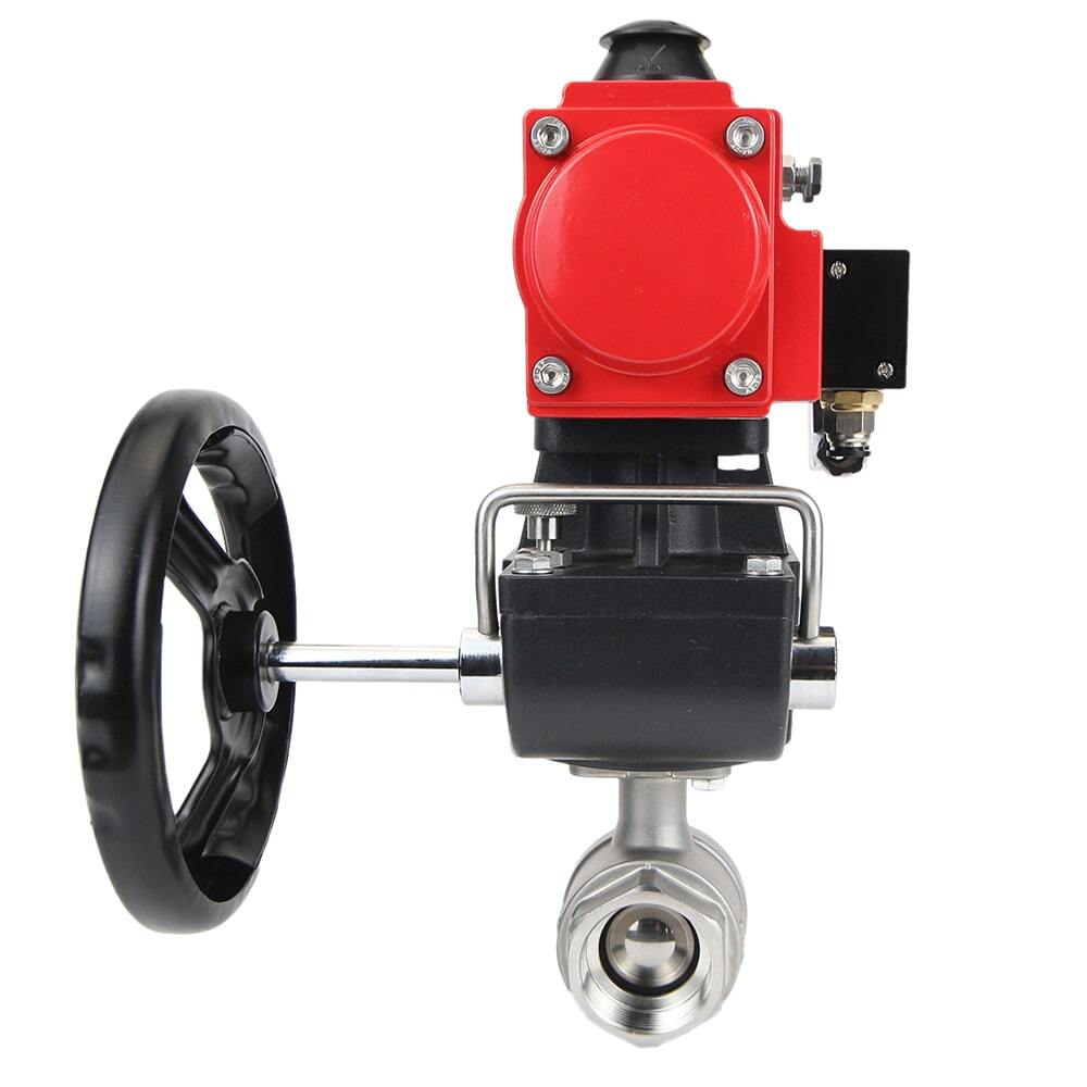 Válvula de bola de acero inoxidable Elephant kshmp316-elephant-da-4m310-24-hdm, material del cuerpo - acero inoxidable AISI 316, material de la bola - acero inoxidable AISI 316, sello - PTFE, actuador neumático operado