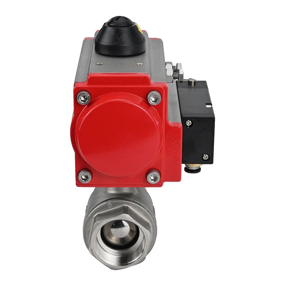 Válvula de bola de acero inoxidable Elephant kshmp316-elephant-da-4m310-110/220v, material del cuerpo - acero inoxidable AISI 316, material de la bola - acero inoxidable AISI 316, sello - PTFE, actuador neumático operado