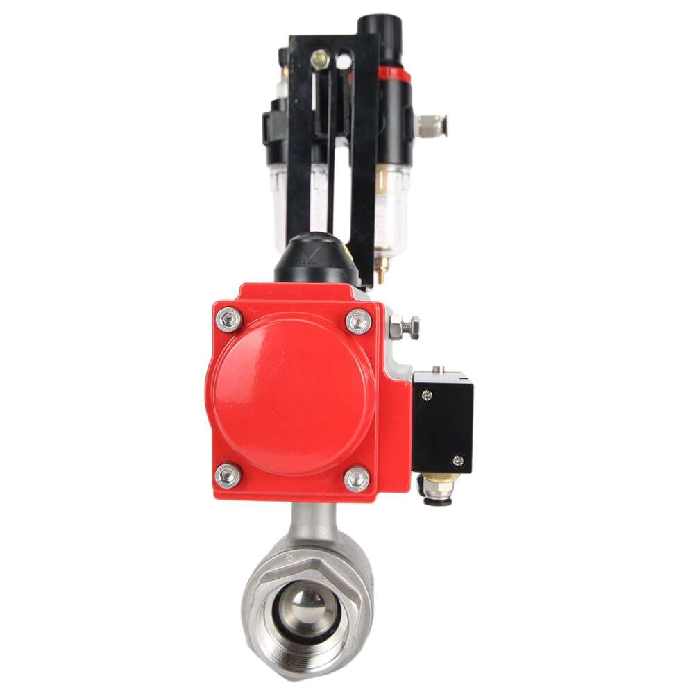 Válvula de bola de acero inoxidable Elephant kshmp316-elephant-sa-4m310-24-afc2000, material del cuerpo - acero inoxidable AISI 316, material de la bola - acero inoxidable AISI 316, sello - PTFE, actuador neumático operado