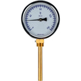 Thermomètres radiaux bimétalliques Elephant TB-301-R1.5 PN10-25, acier inoxydable, longueur de la partie immergée 46-150 mm, classe de précision - 1,5