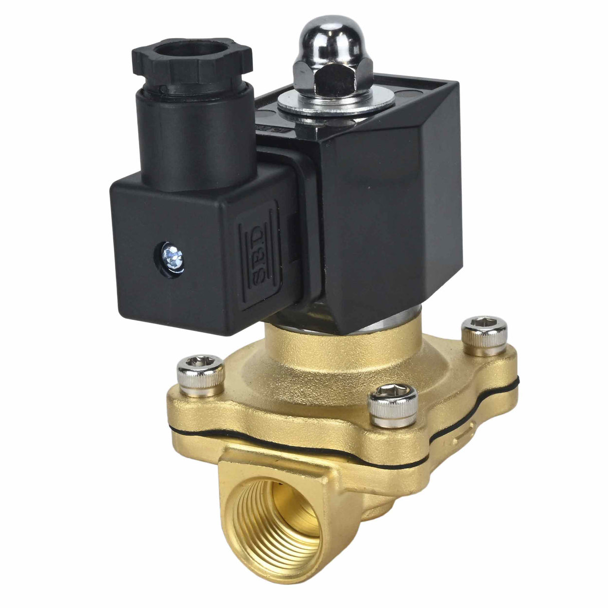 Electroválvula eléctrica de acción directa, de dos vías, normalmente abierta, Elephant VS2W-300E-NO EPDM 24V, material del cuerpo: latón, junta: EPDM