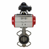 Válvula de mariposa de agua Elephant 316l-viton-sa-apl210n, material del cuerpo - acero inoxidable AISI 316L, material del disco - acero inoxidable AISI 316L, sello - VITON, actuador neumático operado