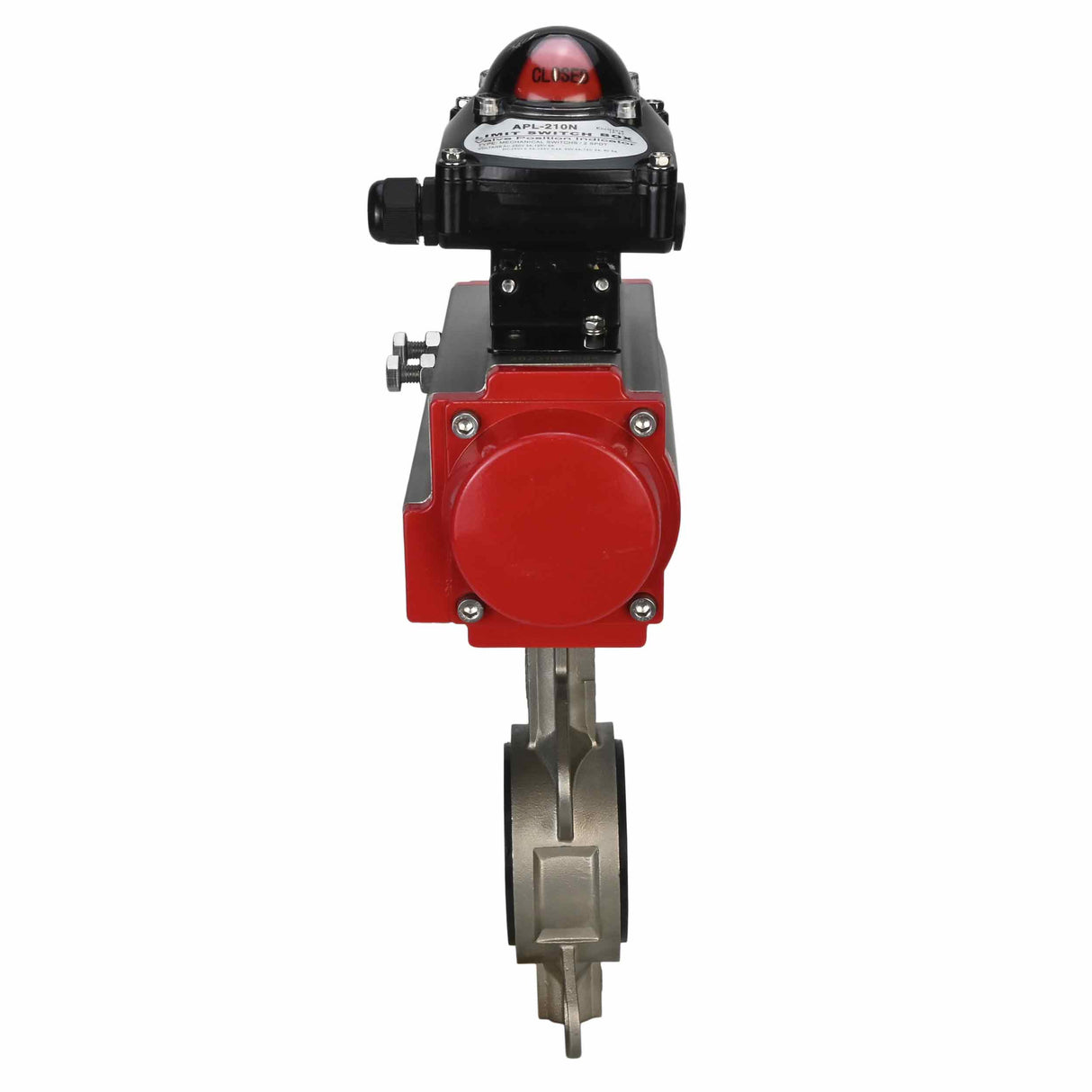 Válvula de mariposa de agua Elephant 316l-viton-sa-apl210n, material del cuerpo - acero inoxidable AISI 316L, material del disco - acero inoxidable AISI 316L, sello - VITON, actuador neumático operado