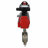 Válvula de mariposa de agua Elephant 316l-viton-sa-apl210n, material del cuerpo - acero inoxidable AISI 316L, material del disco - acero inoxidable AISI 316L, sello - VITON, actuador neumático operado