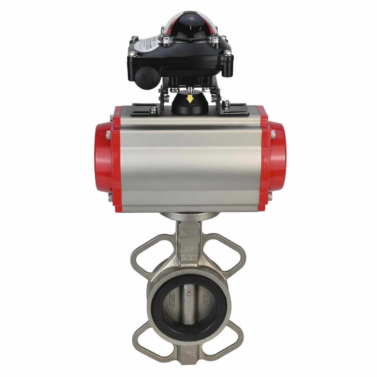 Válvula de mariposa de agua Elephant 316l-viton-sa-apl210n, material del cuerpo - acero inoxidable AISI 316L, material del disco - acero inoxidable AISI 316L, sello - VITON, actuador neumático operado