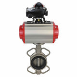 Válvula de mariposa de agua Elephant 316l-viton-sa-apl210n, material del cuerpo - acero inoxidable AISI 316L, material del disco - acero inoxidable AISI 316L, sello - VITON, actuador neumático operado