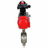 Válvula de mariposa de agua Elephant 316l-viton-sa-apl210n, material del cuerpo - acero inoxidable AISI 316L, material del disco - acero inoxidable AISI 316L, sello - VITON, actuador neumático operado
