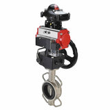 Válvula de mariposa de agua Elephant 316l-316l-epdm-da-4M310-110/220-apl210n-gm, material del cuerpo - acero inoxidable AISI 316L, material del disco - acero inoxidable AISI 316L, sello - EPDM, actuador neumático operado