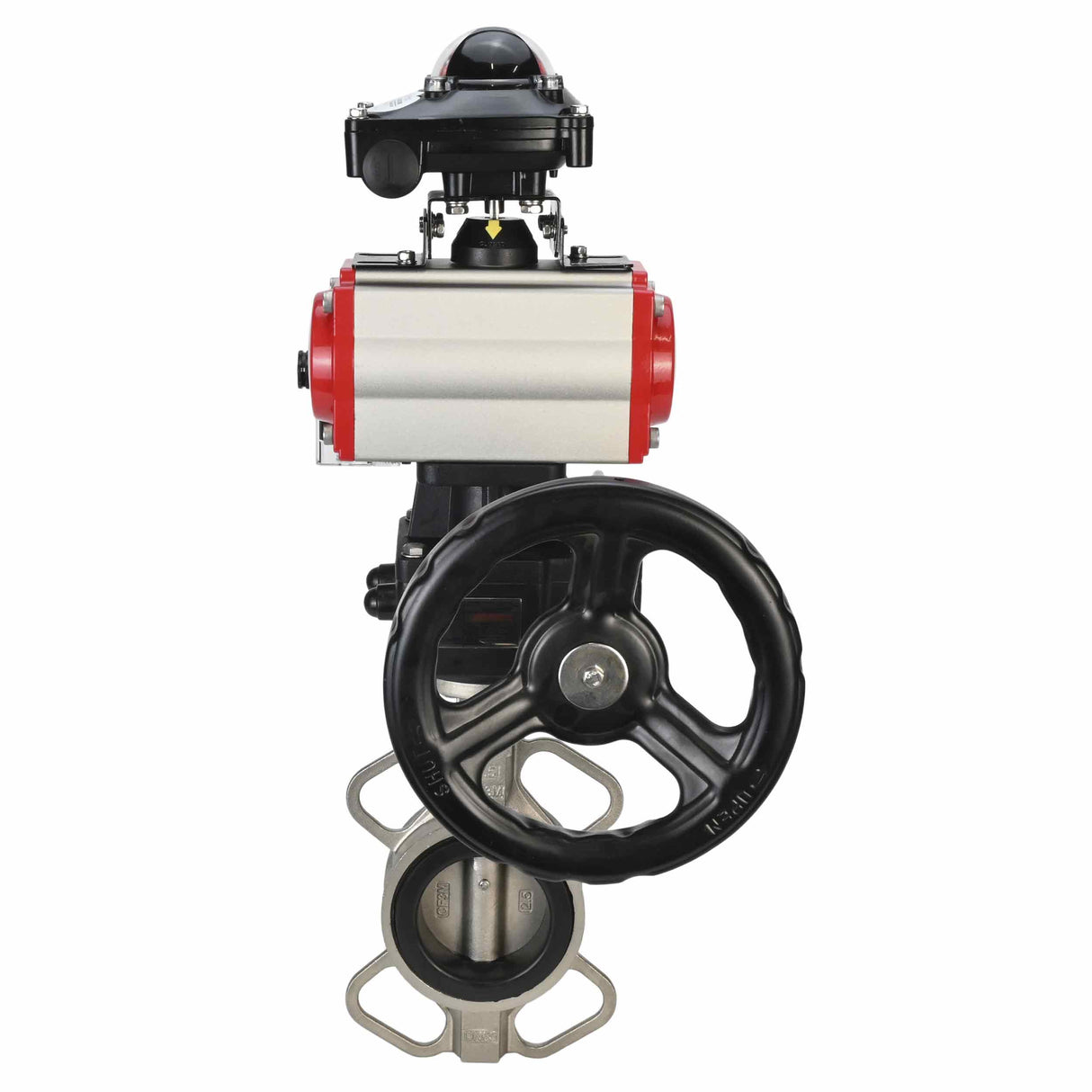 Válvula de mariposa de agua Elephant 316l-316l-epdm-da-4M310-110/220-apl210n-gm, material del cuerpo - acero inoxidable AISI 316L, material del disco - acero inoxidable AISI 316L, sello - EPDM, actuador neumático operado