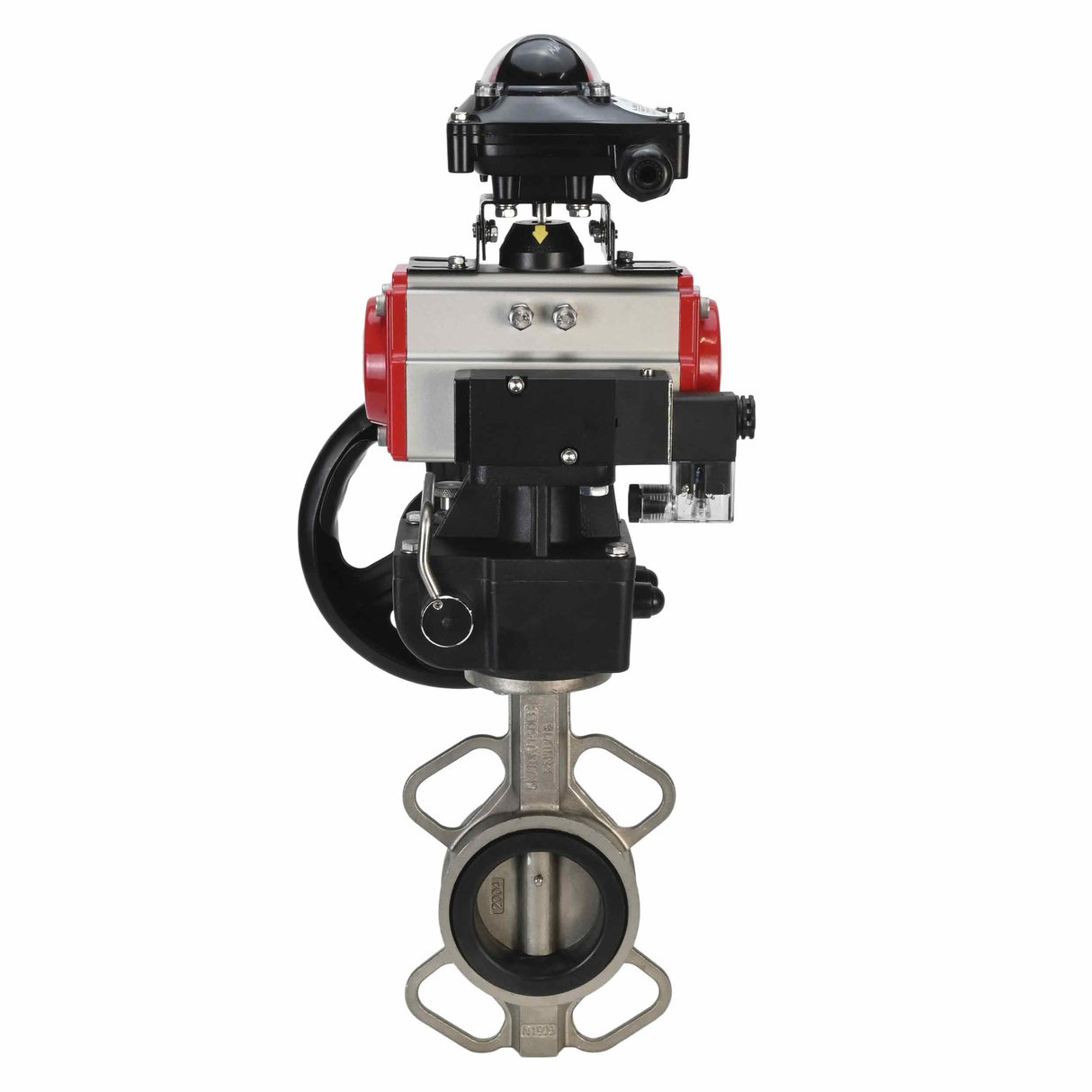 Válvula de mariposa de agua Elephant 316l-316l-epdm-da-4M310-110/220-apl210n-gm, material del cuerpo - acero inoxidable AISI 316L, material del disco - acero inoxidable AISI 316L, sello - EPDM, actuador neumático operado