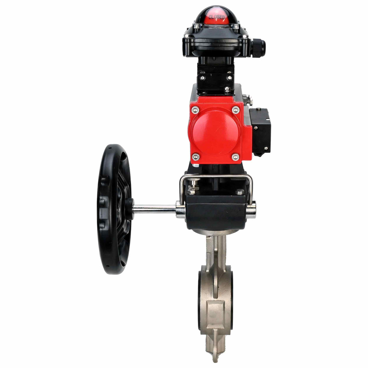 Válvula de mariposa de agua Elephant 316l-316l-epdm-da-4M310-110/220-apl210n-gm, material del cuerpo - acero inoxidable AISI 316L, material del disco - acero inoxidable AISI 316L, sello - EPDM, actuador neumático operado