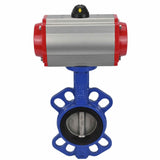 Válvula de mariposa de agua Elephant g50-g40-epdm-elephant-sa-4m310-110/220, material del cuerpo: hierro fundido GGG50, material del disco: hierro fundido GGG40, sello: EPDM, actuador neumático operado