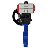 Vanne papillon d'eau Elephant WBV1631E-2W-Fb-H, matériau du corps - fonte QT450, matériau du disque - acier inoxydable AISI 304, joint - EPDM, avec actionneur pneumatique double effet PA-DA, volant MON