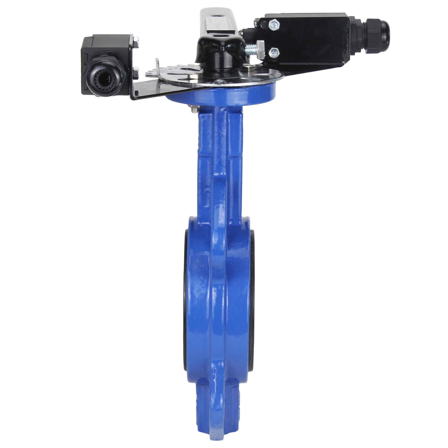 Water butterfly valve Elephant GGG50-316L-EPDM body material - cast iron GGG50, disk material - stainless steel AISI 316L, seal - EPDM with handle, with two LS-103 250V limit switches and a bracket for mounting the limit switches