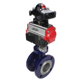 Vanne papillon d'eau Elephant WBV3EX-3431M-1W-F-ISO, matériau du corps - Acier au carbone, matériau du disque - Acier inoxydable AISI 304, joint - Métal, actionneur pneumatique PA-SA avec ressorts de rappel, 4M310-08 24V, BKV APL-210N