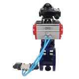 Vanne papillon d'eau Elephant WBV3EX-3432M-1W-F-ISO, matériau du corps - Acier au carbone, matériau du disque - Acier inoxydable AISI 316, joint - Métal, actionneur pneumatique PA-SA avec ressorts de rappel, 4V320-08 220V, BKV APL-210N