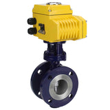 Vanne papillon d'eau Elephant WBV3EX-3431M-1W-F-ISO, matériau du corps - Acier au carbone, matériau du disque - Acier inoxydable AISI 304, joint - Métal, actionneur électrique QT-N-хEM-A1 220V