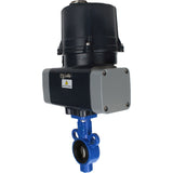 Butterfly valves Elephant WBV0232E-2W-Fb-H interflanged, body - aluminium alloy, disc - 316L stainless steel, seal - EPDM, with electric quarter turn actuator Elephant QTSA-N-EM-O0-220VAC