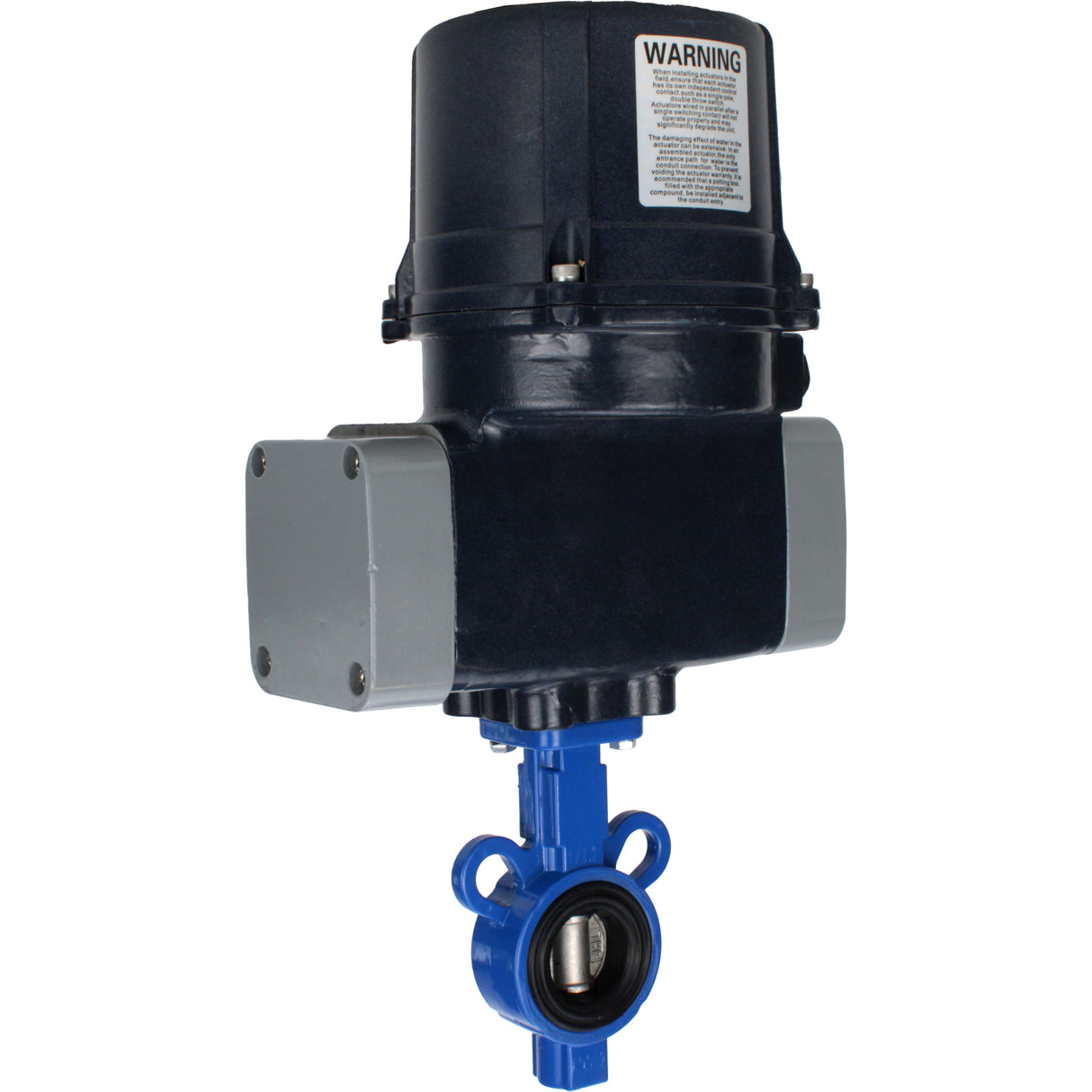 Butterfly valves Elephant WBV0232E-2W-Fb-H interflanged, body - aluminium alloy, disc - 316L stainless steel, seal - EPDM, with electric quarter turn actuator Elephant QTSA-N-EM-O0-220VAC