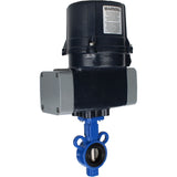 Butterfly valves Elephant WBV0232E-2W-Fb-H interflanged, body - aluminium alloy, disc - 316L stainless steel, seal - EPDM, with electric quarter turn actuator Elephant QTSA-N-EM-O0-220VAC