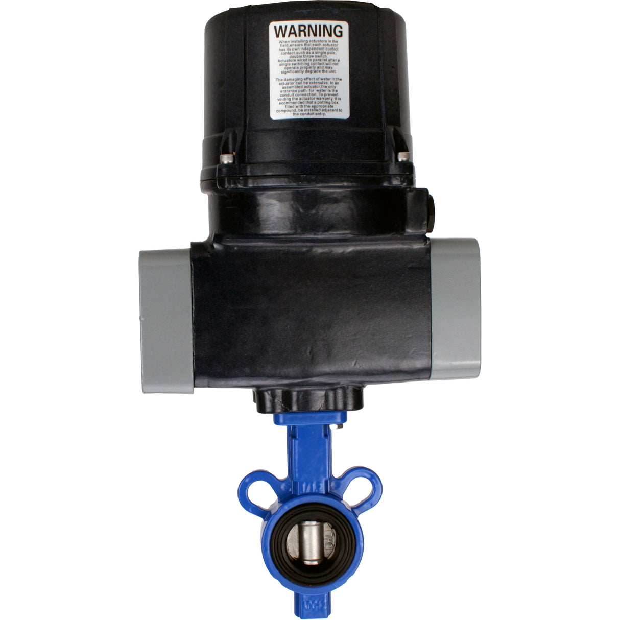 Butterfly valves Elephant WBV0232E-2W-Fb-H interflanged, body - aluminium alloy, disc - 316L stainless steel, seal - EPDM, with electric quarter turn actuator Elephant QTSA-N-EM-O0-220VAC