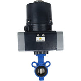 Butterfly valves Elephant WBV0232E-2W-Fb-H interflanged, body - aluminium alloy, disc - 316L stainless steel, seal - EPDM, with electric quarter turn actuator Elephant QTSA-N-EM-O0-220VAC
