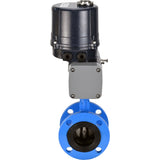 Butterfly valves Elephant WBV1331E-2W-F-H flanged, body - cast iron GGG40, disc - stainless steel 304, seal - EPDM, with electric quarter turn actuator Elephant QTSA-N-EM-O0-220VAC