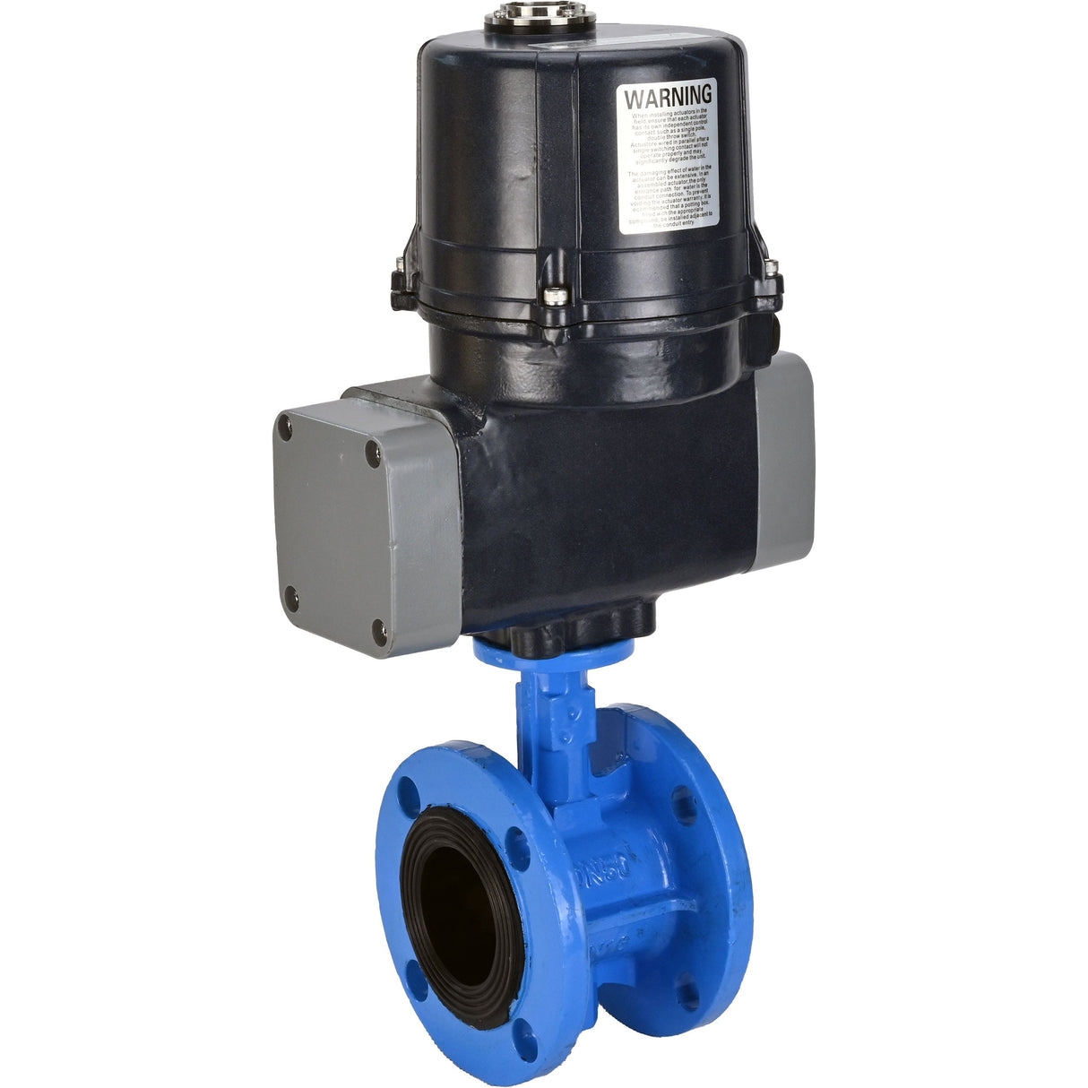 Butterfly valves Elephant WBV1331E-2W-F-H flanged, body - cast iron GGG40, disc - stainless steel 304, seal - EPDM, with electric quarter turn actuator Elephant QTSA-N-EM-O0-220VAC
