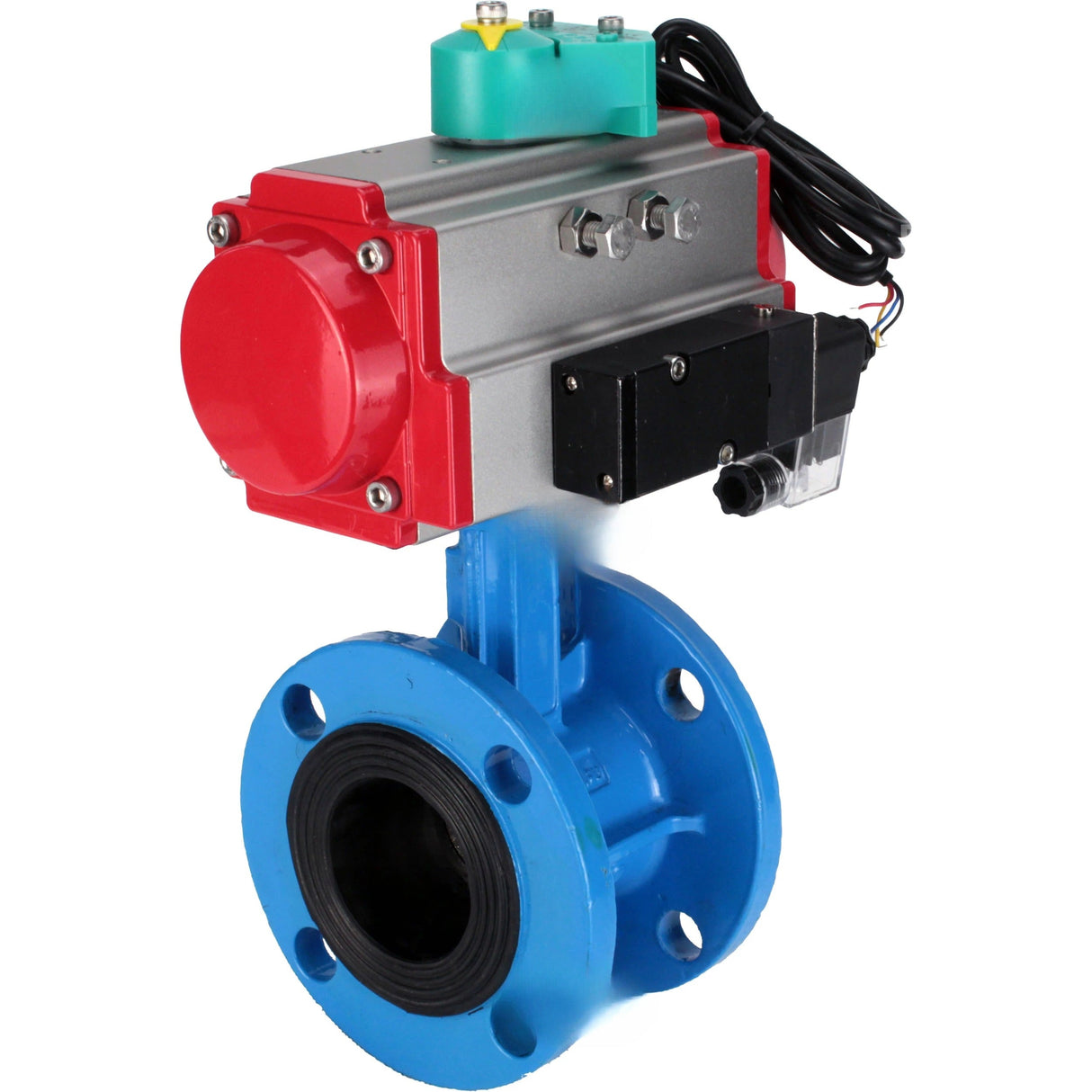 Disc rotary valves Elephant WBV1331E-2W-F-H DN50-300 16 bar body - GGG40 cast iron, disc - 304 stainless steel, seal - EPDM, with pneumatic actuator PA-DA-XXX, pneumatic distributor 4M310-08 24V and ALS200D magnetic switch