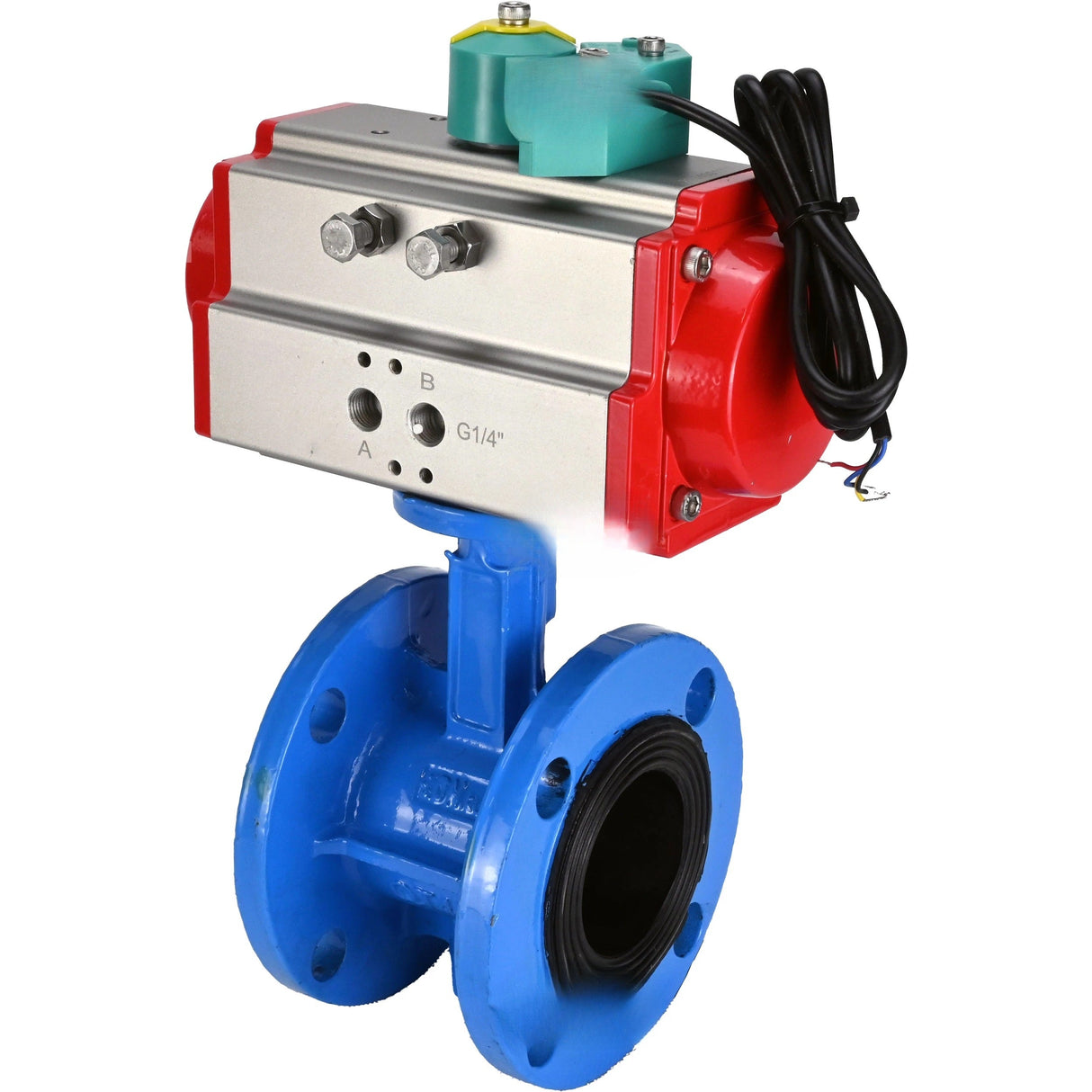 Disc rotary valves Elephant WBV1331E-2W-F-H DN50-300 16 bar body - GGG40 cast iron, disc - 304 stainless steel, seal - EPDM, with pneumatic drive PA-DA-XXX and ALS200D magnetic switch