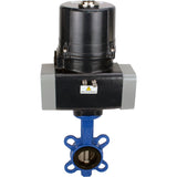 Butterfly valves Elephant WBV1413E-2W-Fb-H interflanged, body - cast iron GGG50, disc - cast iron GGG40, seal - EPDM, with electric quarter turn actuator Elephant QTSA-N-EM-O0-220VAC
