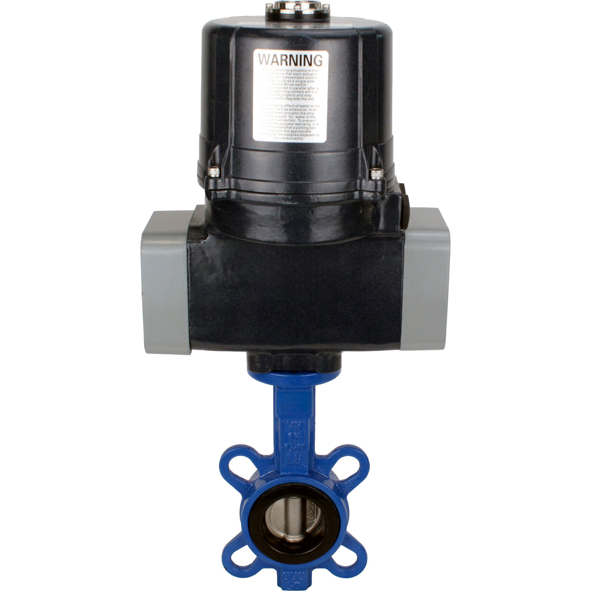 Butterfly valves Elephant WBV1413E-2W-Fb-H interflanged, body - cast iron GGG50, disc - cast iron GGG40, seal - EPDM, with electric quarter turn actuator Elephant QTSA-N-EM-O0-220VAC