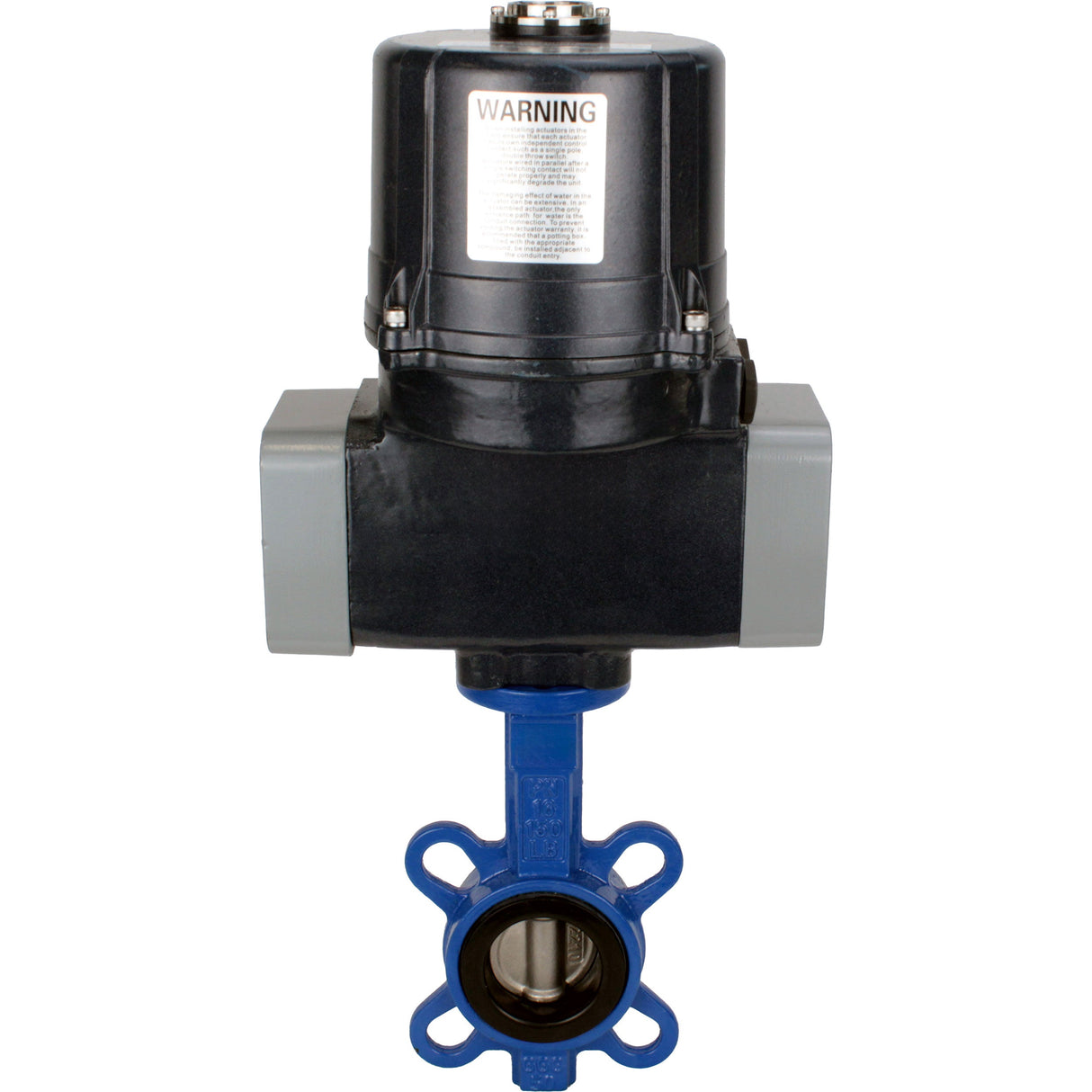 Butterfly valves Elephant WBV1413E-2W-Fb-H interflanged, body - cast iron GGG50, disc - cast iron GGG40, seal - EPDM, with electric quarter turn actuator Elephant QTSA-N-EM-O0-220VAC