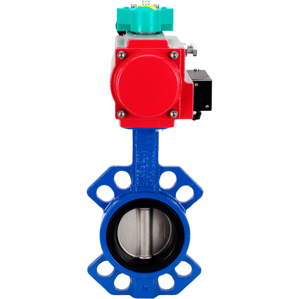 Water Butterfly Valve Elephant WBV1432E-2W-Fb-H DN40-300 16 bar body - GGG50 cast iron, disc - 316L stainless steel, seal - EPDM, with pneumatic actuator PA-DA-XXX, pneumatic distributor 4M310-08 NAMUR 24V and ALS200D magnetic switch