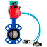 Water Butterfly Valve Elephant WBV1432N-2W-Fb-H DN40-300 16 bar body - GGG50 cast iron, disc - 316L stainless steel, seal - NBR, with pneumatic actuator PA-DA-XXX, pneumatic distributor 4V320-10 220V and ALS200D magnetic switch