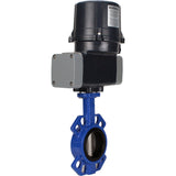 Butterfly valves Elephant WBV1432E-2W-Fb-H interflanged, body - cast iron GGG50, disc - stainless steel 316L, seal - EPDM, with electric quarter turn actuator Elephant QTSA-N-EM-O0-220VAC