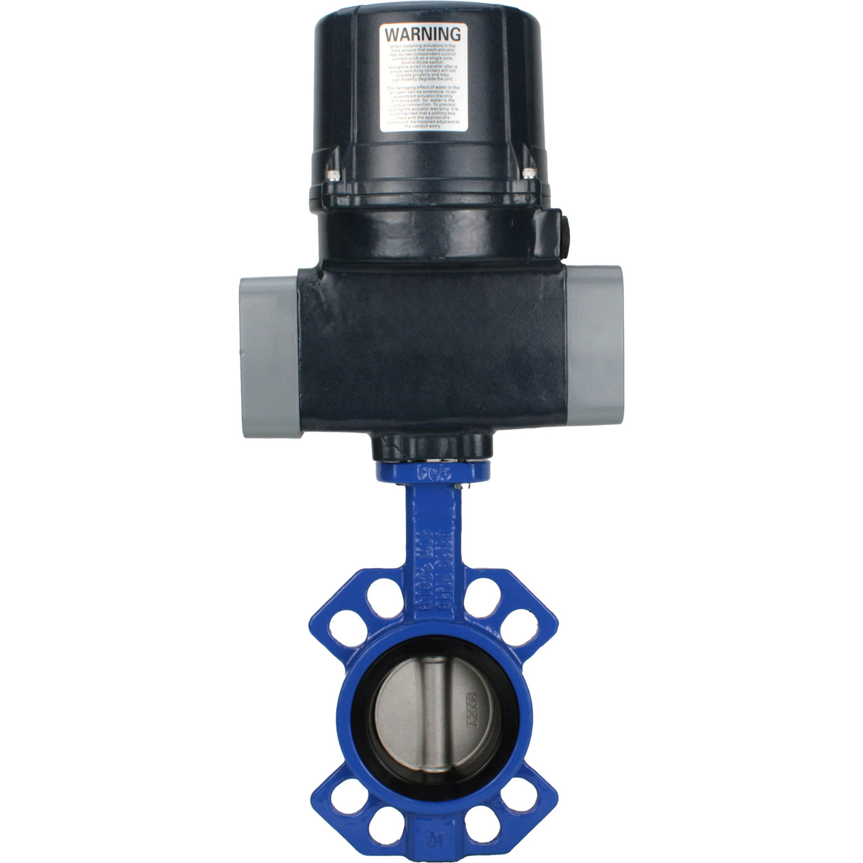 Butterfly valves Elephant WBV1432E-2W-Fb-H interflanged, body - cast iron GGG50, disc - stainless steel 316L, seal - EPDM, with electric quarter turn actuator Elephant QTSA-N-EM-O0-220VAC