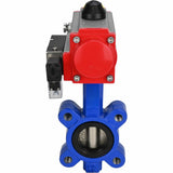 Vanne papillon d'eau Elephant WBV1616N-2W-Fb-H, matériau du corps - fonte QT450, matériau du disque - fonte QT450, joint - NBR, actionneur pneumatique PA-SA avec ressorts de rappel, 4M310-08 24V