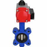 Vanne papillon d'eau Elephant WBV1616N-2W-Fb-H, matériau du corps - fonte QT450, matériau du disque - fonte QT450, joint - NBR, actionneur pneumatique PA-SA avec ressorts de rappel, 4M310-08 24V
